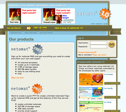 Maciej Wisniewski »netomat« | Screenshot, Version 1.0, 2004